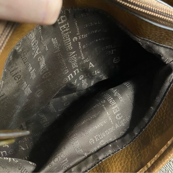 Etienne Agnier Canvas and Leather Satchel Handbag - Picture 8 of 12